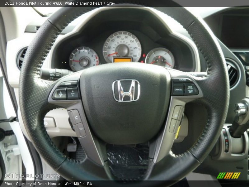 White Diamond Pearl / Gray 2012 Honda Pilot Touring 4WD