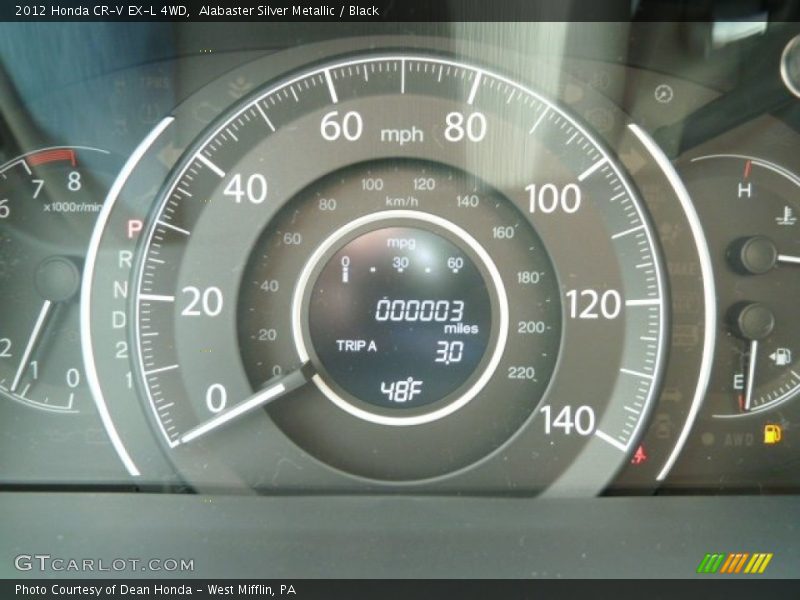 Alabaster Silver Metallic / Black 2012 Honda CR-V EX-L 4WD