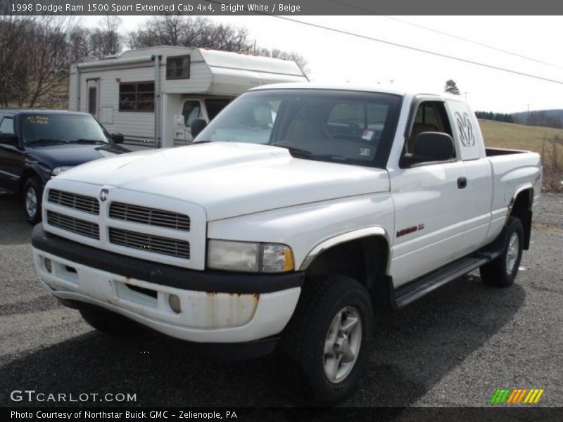 Bright White / Beige 1998 Dodge Ram 1500 Sport Extended Cab 4x4