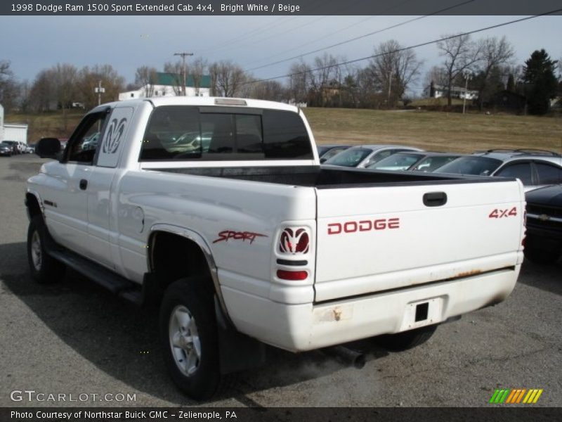 Bright White / Beige 1998 Dodge Ram 1500 Sport Extended Cab 4x4