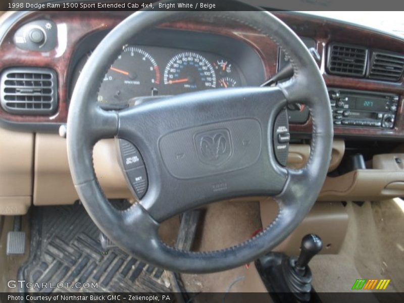 Bright White / Beige 1998 Dodge Ram 1500 Sport Extended Cab 4x4