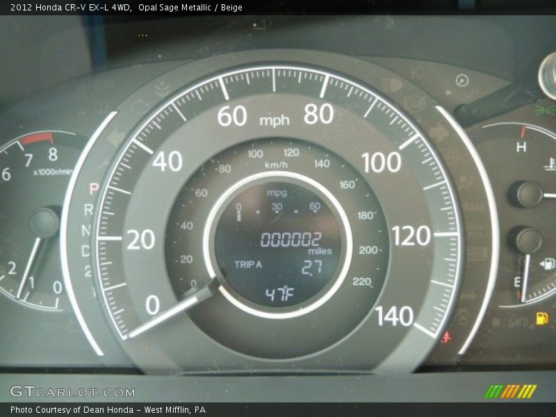 Opal Sage Metallic / Beige 2012 Honda CR-V EX-L 4WD