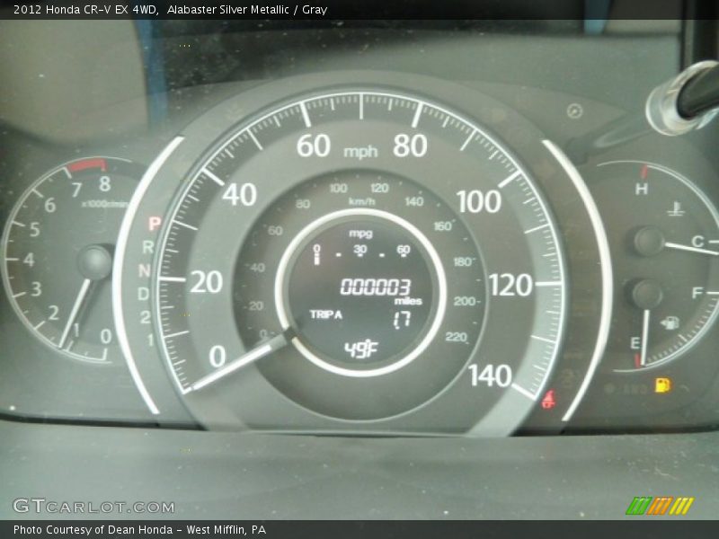 Alabaster Silver Metallic / Gray 2012 Honda CR-V EX 4WD