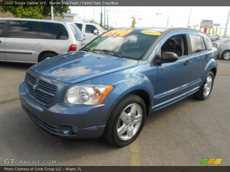 Marine Blue Pearl / Pastel Slate Gray/Blue 2007 Dodge Caliber SXT