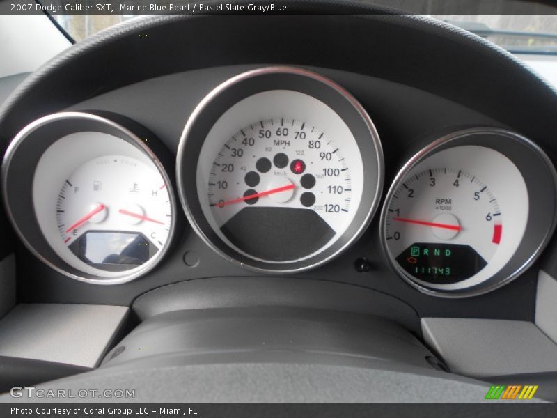 Marine Blue Pearl / Pastel Slate Gray/Blue 2007 Dodge Caliber SXT