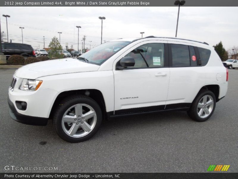 Bright White / Dark Slate Gray/Light Pebble Beige 2012 Jeep Compass Limited 4x4