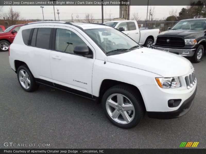 Bright White / Dark Slate Gray/Light Pebble Beige 2012 Jeep Compass Limited 4x4