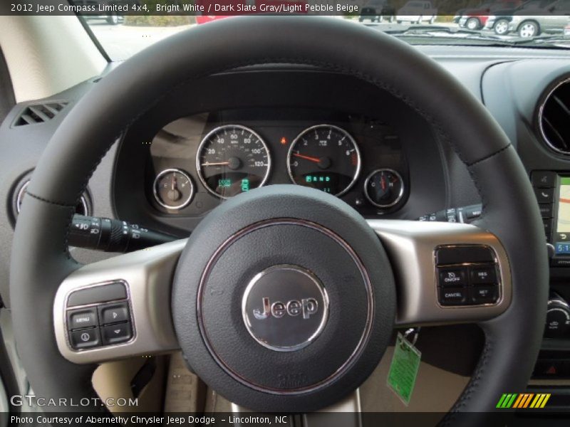 Bright White / Dark Slate Gray/Light Pebble Beige 2012 Jeep Compass Limited 4x4