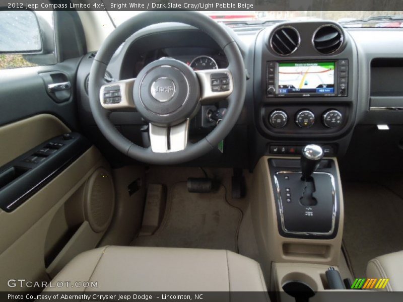 Bright White / Dark Slate Gray/Light Pebble Beige 2012 Jeep Compass Limited 4x4