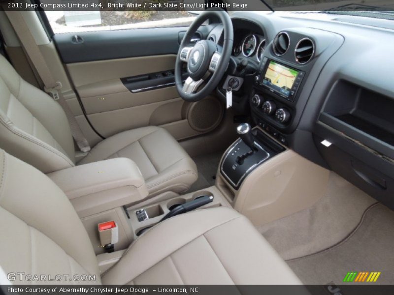 Bright White / Dark Slate Gray/Light Pebble Beige 2012 Jeep Compass Limited 4x4