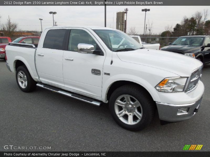 Bright White / Light Pebble Beige/Bark Brown 2012 Dodge Ram 1500 Laramie Longhorn Crew Cab 4x4