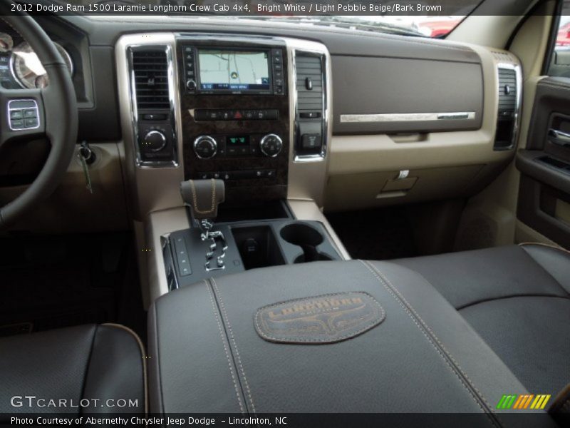 Bright White / Light Pebble Beige/Bark Brown 2012 Dodge Ram 1500 Laramie Longhorn Crew Cab 4x4