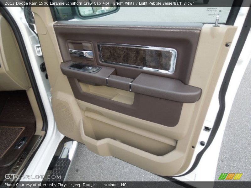 Bright White / Light Pebble Beige/Bark Brown 2012 Dodge Ram 1500 Laramie Longhorn Crew Cab 4x4