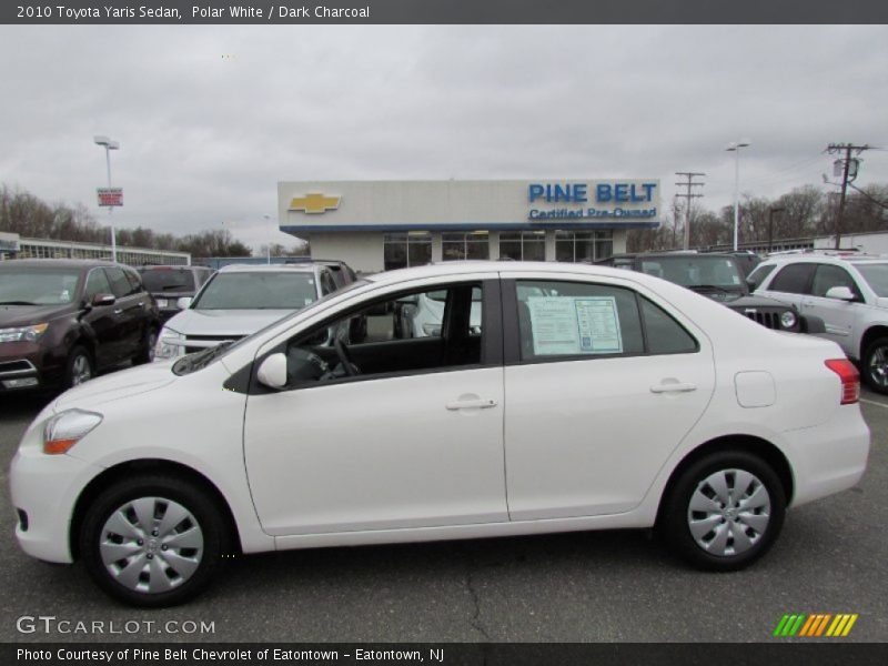 Polar White / Dark Charcoal 2010 Toyota Yaris Sedan