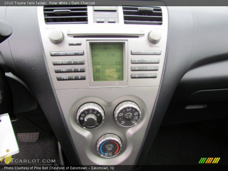 Polar White / Dark Charcoal 2010 Toyota Yaris Sedan