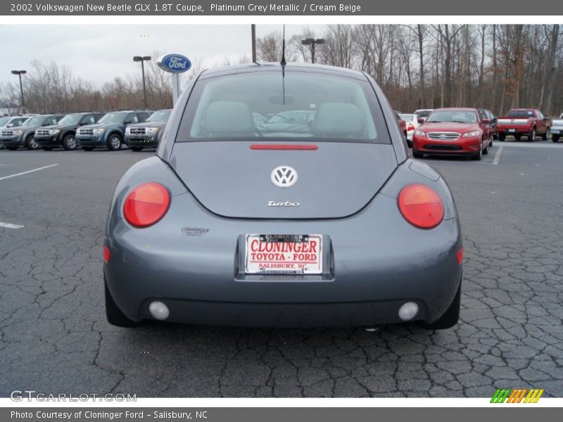 Platinum Grey Metallic / Cream Beige 2002 Volkswagen New Beetle GLX 1.8T Coupe