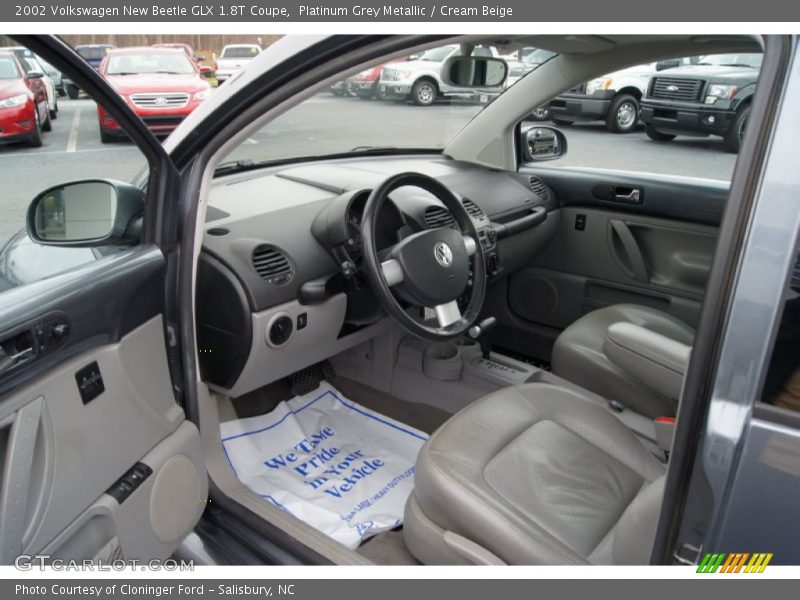 Platinum Grey Metallic / Cream Beige 2002 Volkswagen New Beetle GLX 1.8T Coupe