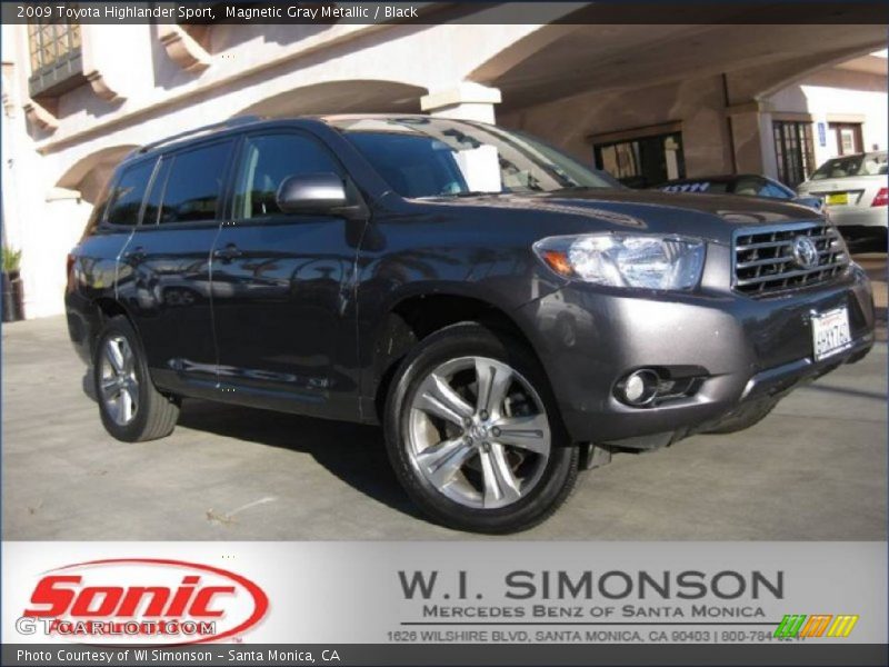Magnetic Gray Metallic / Black 2009 Toyota Highlander Sport
