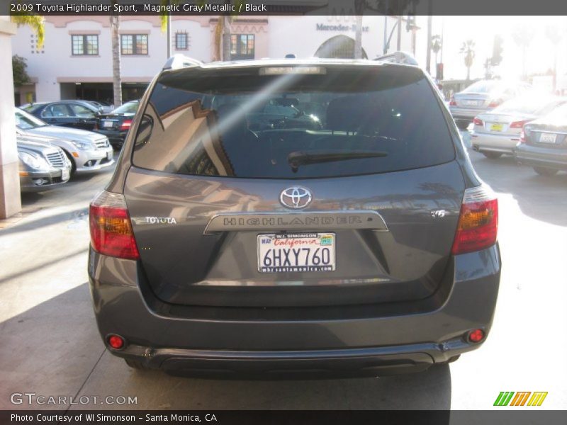Magnetic Gray Metallic / Black 2009 Toyota Highlander Sport
