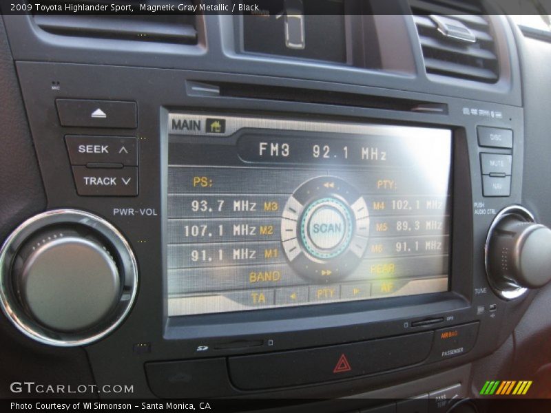 Magnetic Gray Metallic / Black 2009 Toyota Highlander Sport