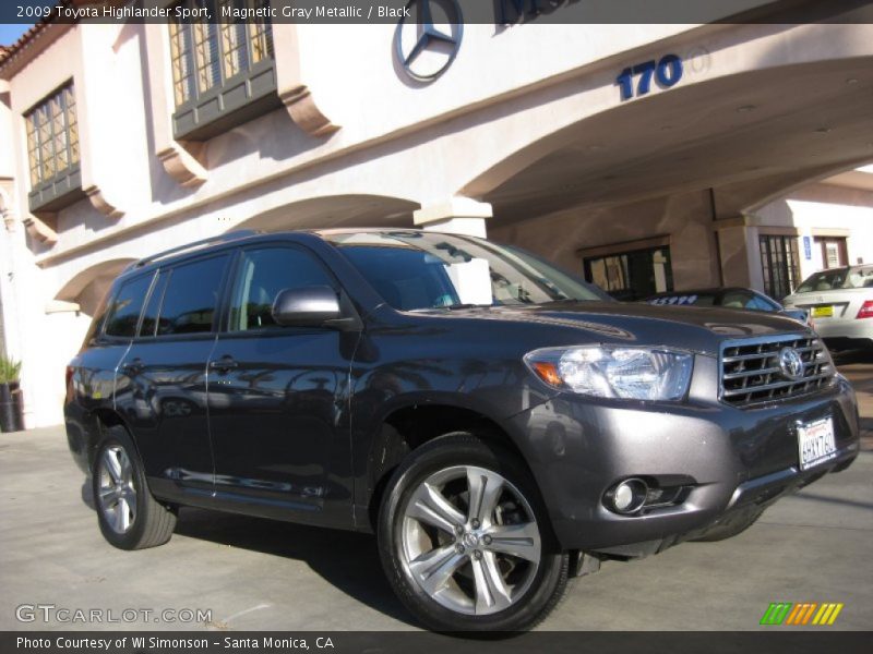 Magnetic Gray Metallic / Black 2009 Toyota Highlander Sport