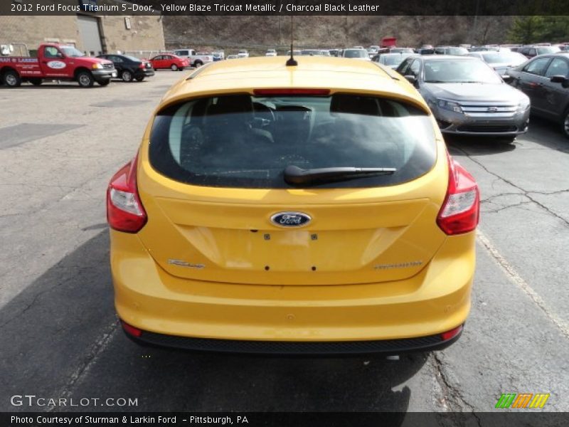 Yellow Blaze Tricoat Metallic / Charcoal Black Leather 2012 Ford Focus Titanium 5-Door