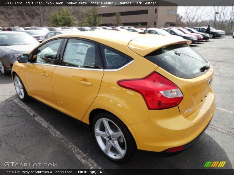 Yellow Blaze Tricoat Metallic / Charcoal Black Leather 2012 Ford Focus Titanium 5-Door