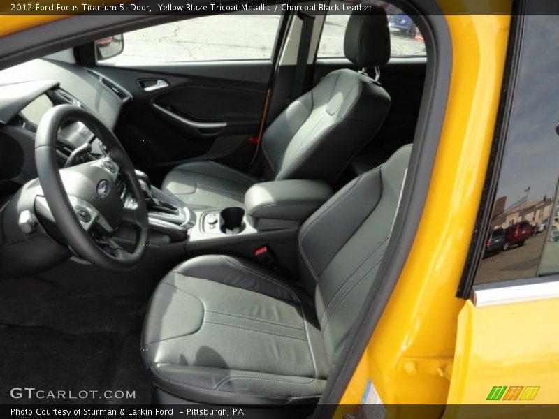  2012 Focus Titanium 5-Door Charcoal Black Leather Interior