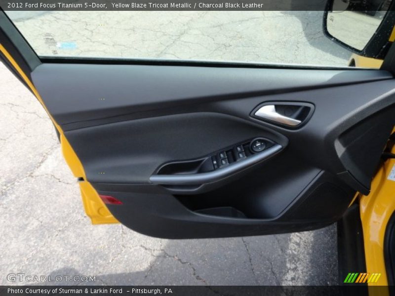 Yellow Blaze Tricoat Metallic / Charcoal Black Leather 2012 Ford Focus Titanium 5-Door