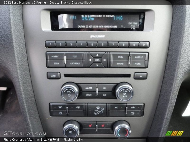 Controls of 2012 Mustang V6 Premium Coupe