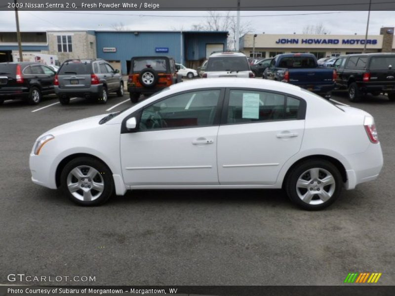 Fresh Powder White / Beige 2009 Nissan Sentra 2.0