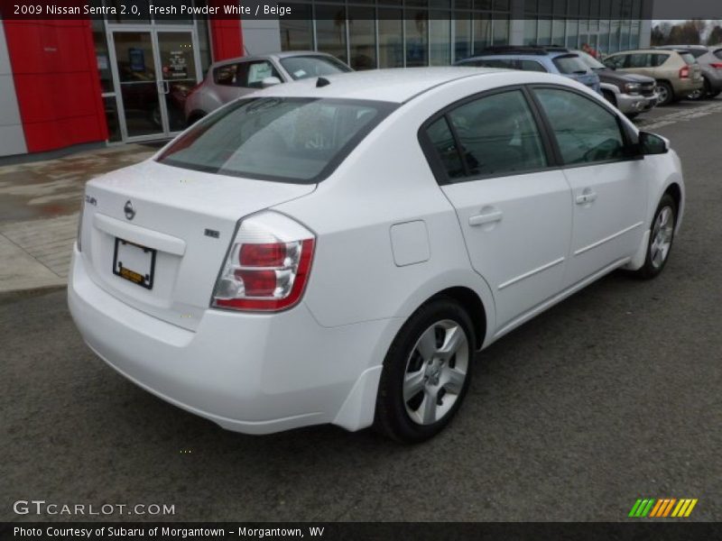Fresh Powder White / Beige 2009 Nissan Sentra 2.0