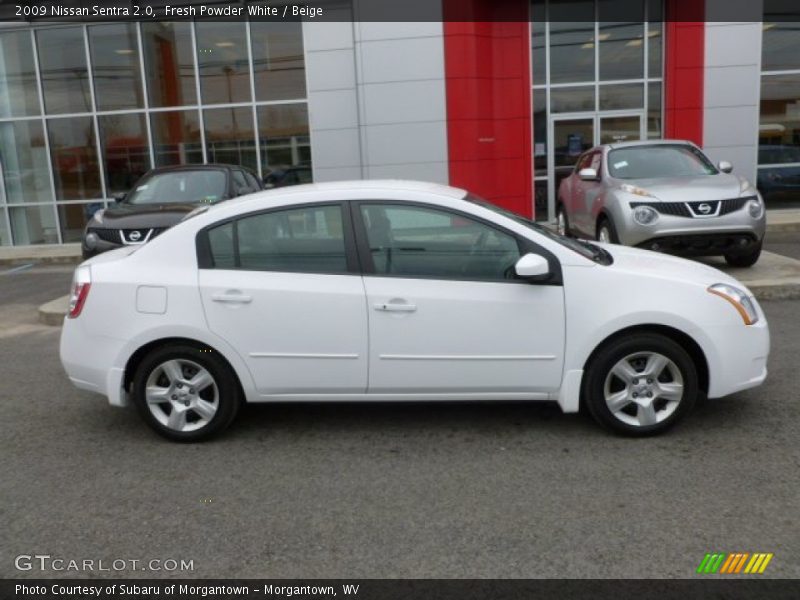 Fresh Powder White / Beige 2009 Nissan Sentra 2.0
