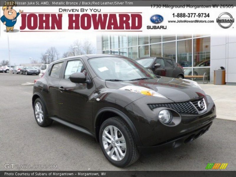 Metallic Bronze / Black/Red Leather/Silver Trim 2012 Nissan Juke SL AWD