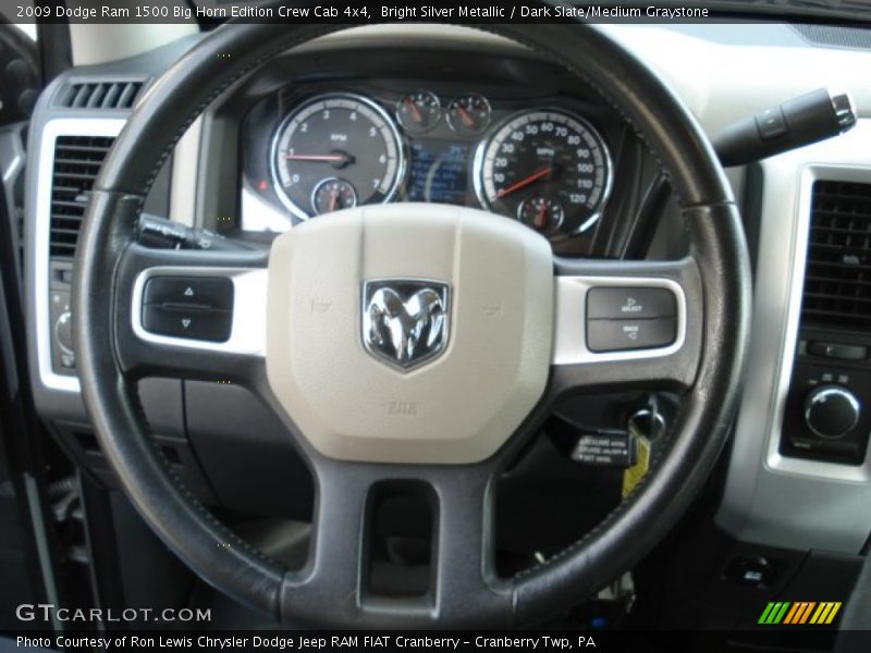 Bright Silver Metallic / Dark Slate/Medium Graystone 2009 Dodge Ram 1500 Big Horn Edition Crew Cab 4x4