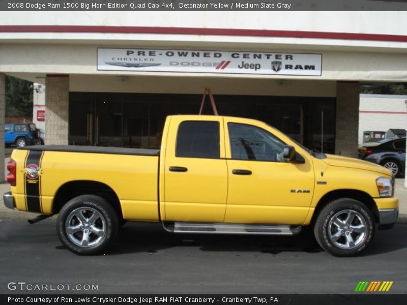 Detonator Yellow / Medium Slate Gray 2008 Dodge Ram 1500 Big Horn Edition Quad Cab 4x4