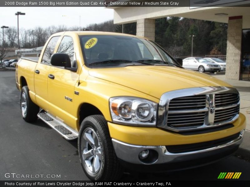 Detonator Yellow / Medium Slate Gray 2008 Dodge Ram 1500 Big Horn Edition Quad Cab 4x4