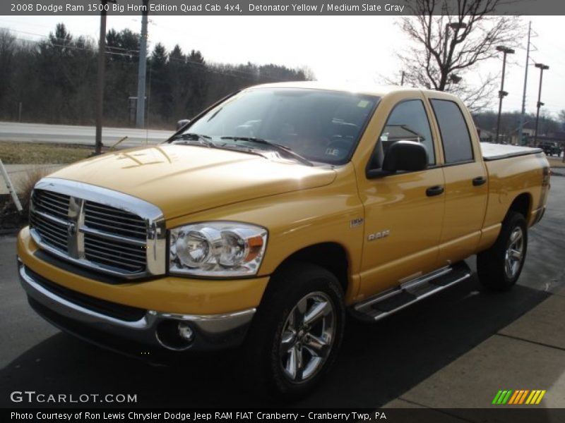 Detonator Yellow / Medium Slate Gray 2008 Dodge Ram 1500 Big Horn Edition Quad Cab 4x4
