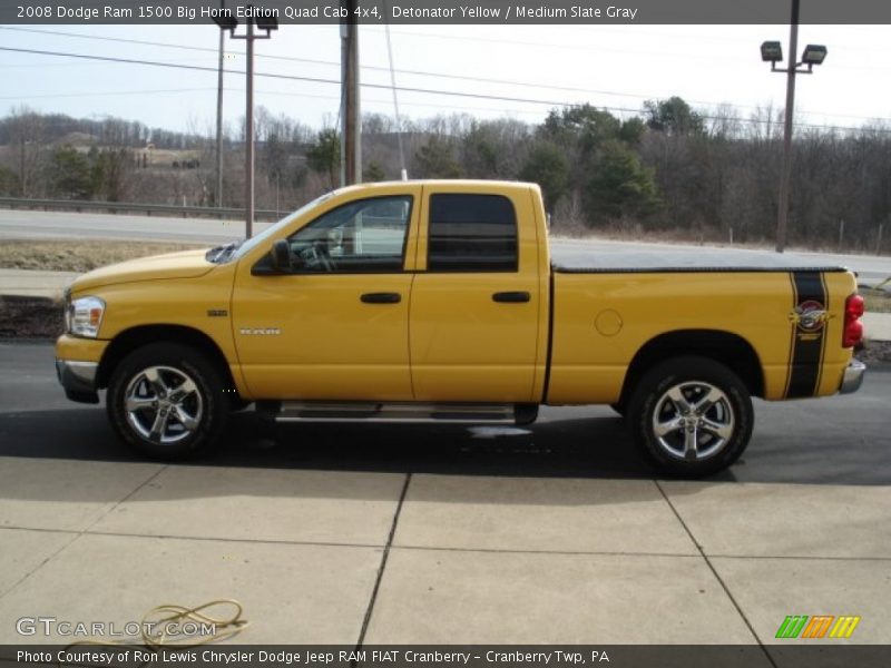 Detonator Yellow / Medium Slate Gray 2008 Dodge Ram 1500 Big Horn Edition Quad Cab 4x4
