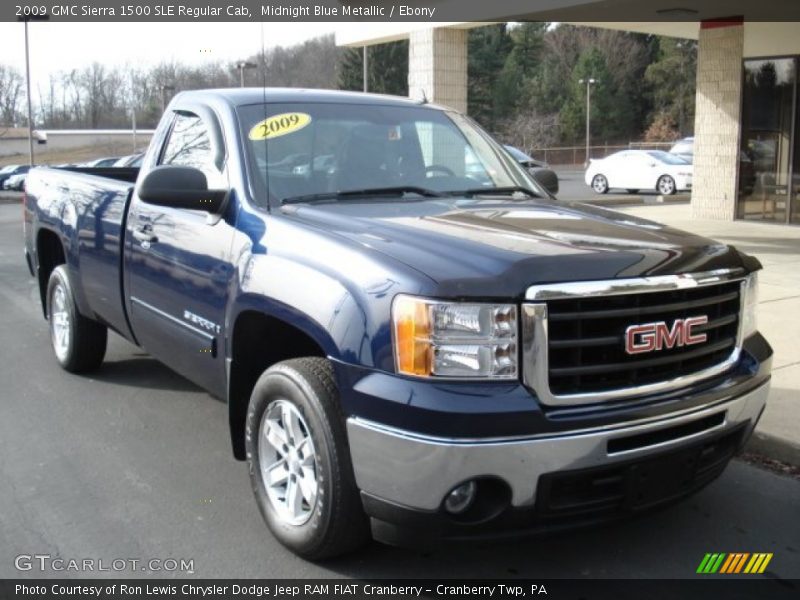 Midnight Blue Metallic / Ebony 2009 GMC Sierra 1500 SLE Regular Cab