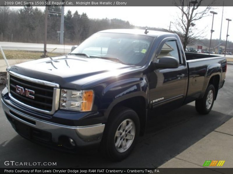 Midnight Blue Metallic / Ebony 2009 GMC Sierra 1500 SLE Regular Cab