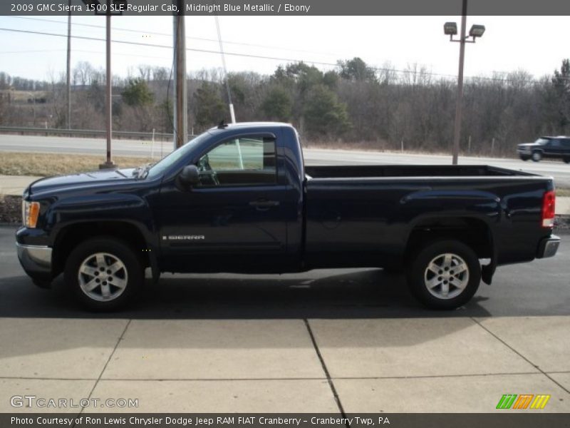 Midnight Blue Metallic / Ebony 2009 GMC Sierra 1500 SLE Regular Cab