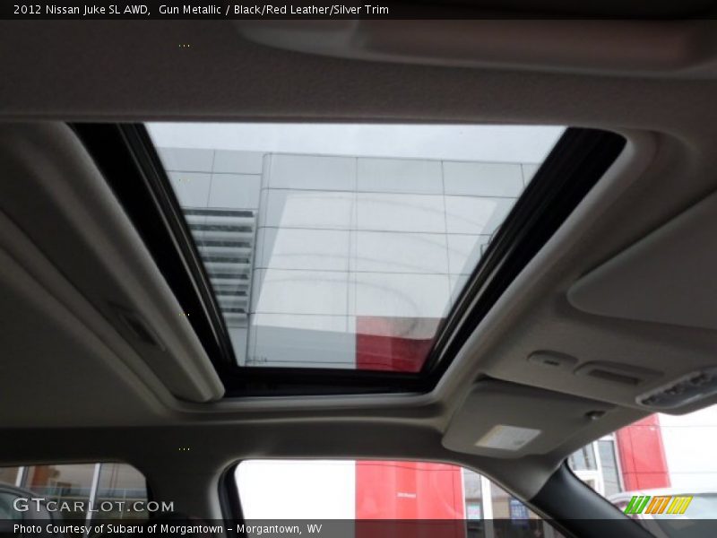 Gun Metallic / Black/Red Leather/Silver Trim 2012 Nissan Juke SL AWD