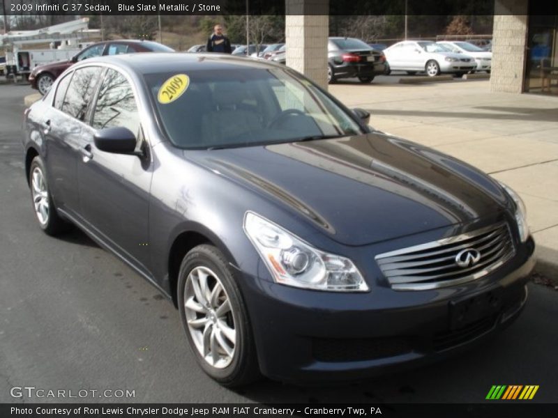 Blue Slate Metallic / Stone 2009 Infiniti G 37 Sedan