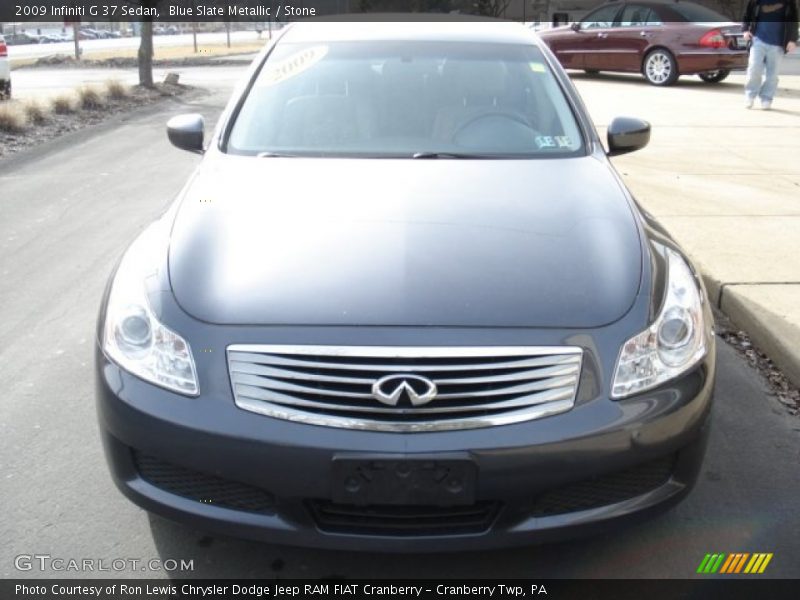 Blue Slate Metallic / Stone 2009 Infiniti G 37 Sedan