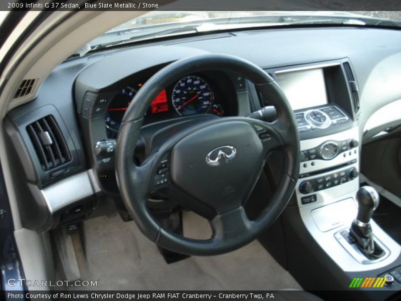 Blue Slate Metallic / Stone 2009 Infiniti G 37 Sedan