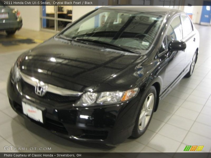 Crystal Black Pearl / Black 2011 Honda Civic LX-S Sedan