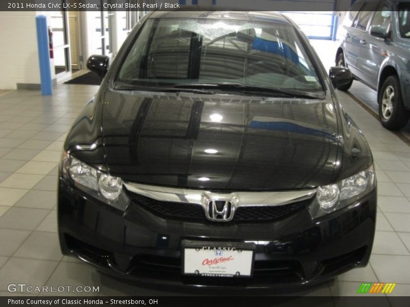 Crystal Black Pearl / Black 2011 Honda Civic LX-S Sedan