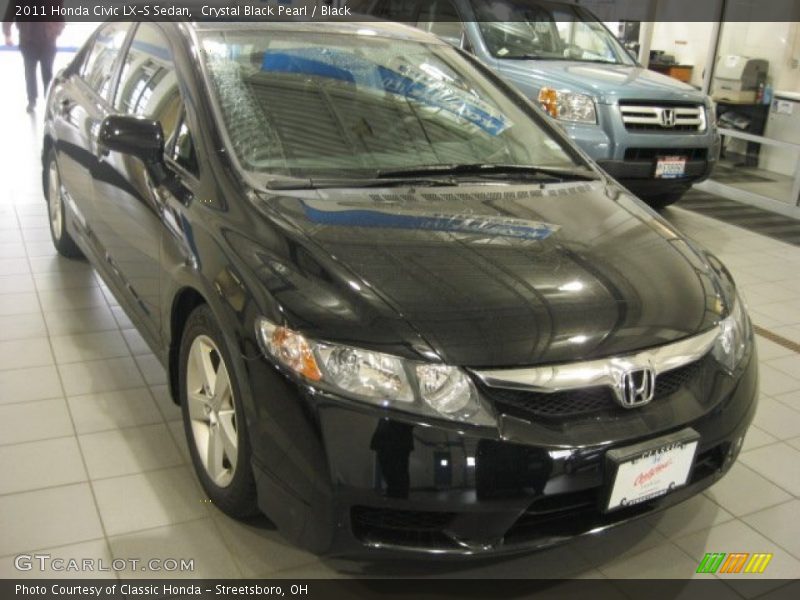 Crystal Black Pearl / Black 2011 Honda Civic LX-S Sedan
