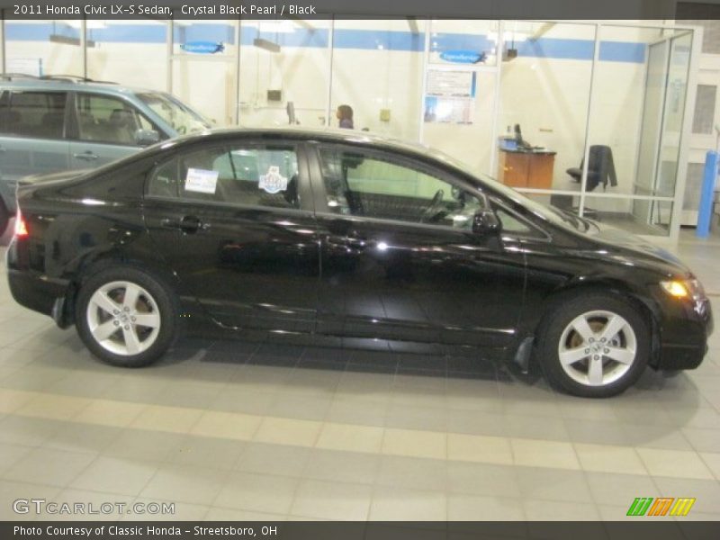 Crystal Black Pearl / Black 2011 Honda Civic LX-S Sedan